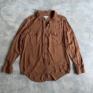Calvin Klein Brown/Burnt Orange button down